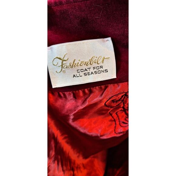 Fashion built Coat for All Seasons Ladies Vintage Velveteen Red Plum - Picture 11 of 11